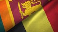 Sri Lanka and Belgium two flags textile cloth, fabric texture