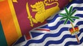 Sri Lanka and British Indian Territory two flags textile cloth, fabric texture