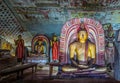 SRI LANKA. Buddhist statues in the cave temple of Dambulla