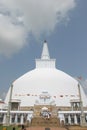 Sri Lanka, Buddhist stupa painted white near Polonnaruwa Royalty Free Stock Photo