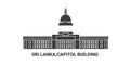 Sri Lanka,Capitol Building , travel landmark vector illustration