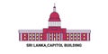 Sri Lanka,Capitol Building , travel landmark vector illustration