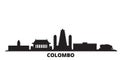 Sri Lanka, Colombo city skyline isolated vector illustration. Sri Lanka, Colombo travel black cityscape