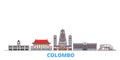 Sri Lanka, Colombo line cityscape, flat vector. Travel city landmark, oultine illustration, line world icons