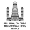 Sri Lanka, Colombo, The Murugan Hindu Temple travel landmark vector illustration