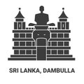 Sri Lanka, Dambulla, travel landmark vector illustration