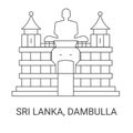 Sri Lanka, Dambulla, travel landmark vector illustration