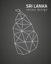 Sri Lanka dark vector contour triangle perspective map