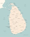 Sri Lanka - detailed map with administrative divisions country