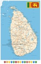 Sri Lanka Detailed Map and Colored Icons