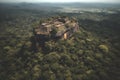 Sri Lanka drone view. Sigiriya Rock or Sinhagiri is ancient rock fortress in northern Matale District