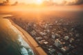 Sri Lanka drone view. Sri Lanka at sunset, aerial view,