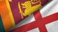 Sri Lanka and England two flags textile cloth, fabric texture