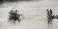 Sri Lanka fishermen working on the river