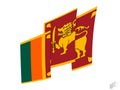 Sri Lanka flag in an abstract ripped design. Modern design of the Sri Lanka flag