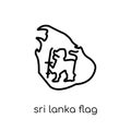 Sri Lanka flag icon. Trendy modern flat linear vector Sri Lanka