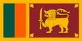 Sri Lanka flag with aspect ratio of 1:2