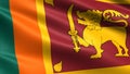 Sri lanka flag, with waving fabric texture