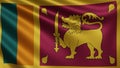 Sri Lanka flag in the wind closeup, the national flag of Sri Lanka flutters in 3d, in 4k resolution