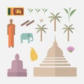 Sri Lanka flat symbols