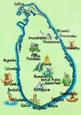 Sri Lanka, Hikkaduwa - Painted map of the Sri Lankan island