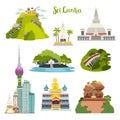 Sri Lanka island vector illustration collection