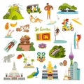 Sri Lanka landmarks vector illustration