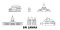 Sri Lanka line travel skyline set. Sri Lanka outline city vector illustration, symbol, travel sights, landmarks.