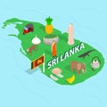 Sri Lanka map concept, isometric 3d style