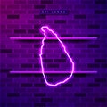 Sri Lanka map glowing purple neon lamp sign