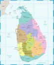Sri Lanka Map - Detailed Vector Illustration