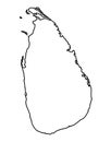 Sri Lanka Map Isolated Outline Silhouette