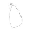 Sri Lanka map vector outline icon isolated on transparent background, high quality linear Sri Lanka map transparency concept can