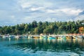 Fishing boats near Mirissa bay Royalty Free Stock Photo