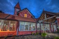 Sri Lanka, Nuwara Eliya: colonial British post office at night Royalty Free Stock Photo