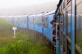 Sri Lanka, Nuwara Eliya - October 2015: People traveling by train in the mountains of Sri Lanka. Surroundings Nuwara Eliya