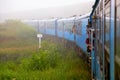 Sri Lanka, Nuwara Eliya - October 2015: People traveling by train in the mountains of Sri Lanka. Surroundings Nuwara Eliya