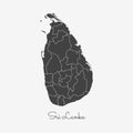 Sri Lanka region map: grey outline on white.