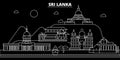 Sri Lanka silhouette skyline, vector city, sri lankan linear architecture, buildings. Sri Lanka line travel illustration