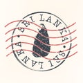 Sri Lanka Stamp Postal. Map Silhouette Seal. Passport Round Design. Vector Icon. Design Retro Travel.