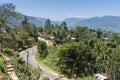 Sri Lanka, view of Nuwara Eliya from Glen Loch tea plantation over the valley