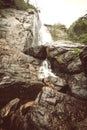 Sri Lanka waterfall rocks and vegetation Royalty Free Stock Photo