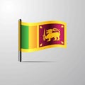 Sri Lanka waving Shiny Flag design vector