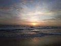 Sri Lankan beach scene in the evening