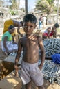 A Sri Lankan boy on negombo beach.