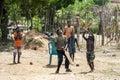 Sri Lankan boys play cricket on a dusty pitch near the town of Arugam Bay on the east coast of Sri Lanka.