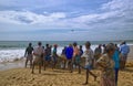 Sri Lankan fishermen catch fish