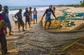 Sri Lankan fishermen catch fish