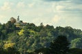 Sri Lankan landscape with big Buddah statue Royalty Free Stock Photo