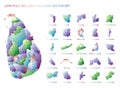 Sri Lankan low poly regions.